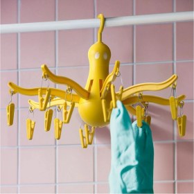 Resim Renkli 16 Mandallı Ahtapot Askılık, Çamaşır Kurutma ve Saklama Çözümü 