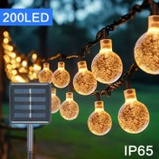 Resim 1 paket 20/100/200 LED Kristal Küre Güneş Işıkları, Güneşli Dış Mekan Işıkları, 8 Aydınlatma Modu ile, Bahçe Ağacı Patio Parti Noel Avlusu için Halloween Süslemeleri Işıkları 