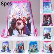 Resim 1 adet/6 adet/8 adet Disney Elsa/Anna Karikatür Fermuarlı Sırt Çantası, Yıkanabilir, Unisex, Hafif Seyahat Çantası, Büyük Kapasiteli, Dayanıklı, Dış Mekan Alışveriş Çok Renkli Seçenekler 
