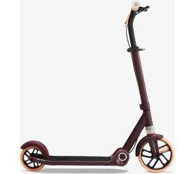 Resim Decathlon Oxelo Çocuk Scooter - Manuel Scooter 200 mm Tekerlekli Bordo/Turuncu - 8/9 Yaş Grubu için Uygun 