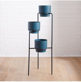 Resim Saksı Metal Ayaklı Çiçeklik Saksı Standı 