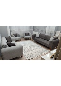 Resim Mimoza Bohem Koltuk Takımı Antrasit - Gri 