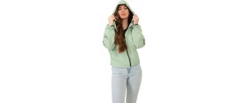 Resim First Stops Spor Kadın Su Yeşili Kapüşonlu Su ve Rüzgar Geçirmez Oversize Yağmurluk - Rüzgarlık 