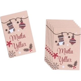 Resim Yılbaşı Kartı Mutlu Yıllar 25'li 6.5x10 Cm 