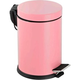 Resim PremiumPort Paslanmaz Çöp Kovası, Pembe, 3 Litre, Pedallı, Banyo ve Mutfak Için 