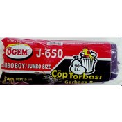 Resim Ögem J-650 Jumbo Boy Çöp Torbası 20 Adet Siyah 80 x 110 CM 