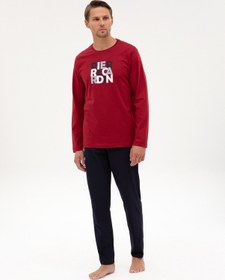 Resim Pierre Cardin Erkek Bordo Pijama Takım 50322654-900 Bordo 