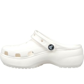 Resim Crocs Classic Platform Clog Kadın Beyaz Sandalet (206750-100) 