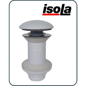 Resim Isola Lavabo Gider Süzgeci Pop Up Basmalı Bas-Aç Klik Klack Bağlantı Ağzı 1 1/4'' (4.2 Cm) Olan Lavabo Sifonlarına Uygun 