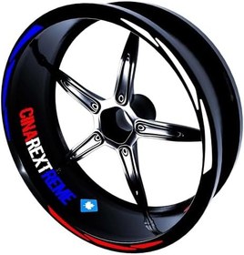 Resim Russian Design Beyaz Mavi Kırmızı Rus Jant Şeridi Sticker 