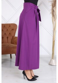 Resim Kadın Sarı Bağlama Detaylı Yazlık Tesettür Etek 2088/100 001 