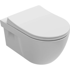 Resim Isvea Soluzione Xx Rimless -Kanalsız Asma Klozet - Beyaz -Pp Yavaş Kapanan Kapak Dahil-2 Parça 