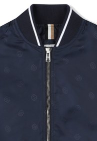 Resim Çocuk Logo Baskılı Fermuarlı Bomber Ceket - Mavi - 6Y 