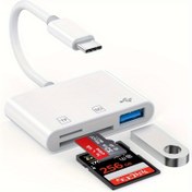 Resim Type C'den SD Kart Okuyucu OTG USB Kablosu, Micro SD/TF Kart Adaptörü, Kamera Adaptörü, Hafıza Kartı Veri Aktarımı için IOS Android Windows Macbook Telefon 