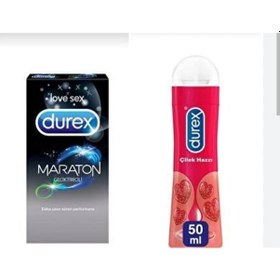Resim Durex Maraton Geciktiricili Prezervatif 4'lü + Durex Çilek Kayganlaştırıcı 