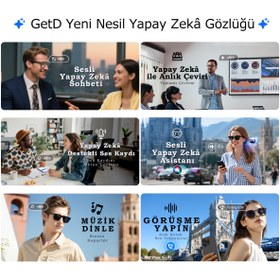 Resim Get D GETD GG24liteC1 Akıllı Gözlük – Çeviri, Müzik ve Arama Özellikli Bluetooth Gözlük(KAMERASIZ) 