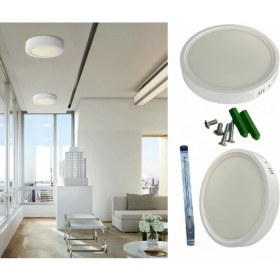 Resim Cata 18 Watt Panel LED Armatür Sıva Üstü Yuvarlak Ct 5233 Beyaz Işık 6400K Plastik Kasa 