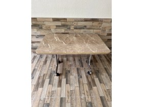 Resim Tekerlekli Orta Sehpa, Tekerlekli Sehpa, Pratik Orta Sehpa,krom 70X110CM Masa, Tekerli Sehpa 