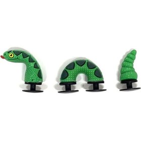 Resim Crocs Terlik Süsü & Renkli Aksesuar 3 Boyutlu 3'Lü Jibbitz Neon Yeşil 