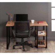 Resim FİLE EV Metal Çalışma Masası Laptop Bilgisayar Masası 2 Raflı Ofis Çalışma Masası 