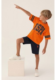 Resim U.S. Polo Assn. U.s. Polo Assn Lisanslı Sim Turuncu Erkek Çocuk Bermuda Takım 5274-43254 Turuncu 