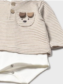 Resim MAYORAL Newborn Erkek Bebek Cıtçıtlı Sweatshirt Krem 