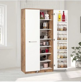 Resim 2 Kapaklı Çok Amaçlı Mutfak 165 Derece Açılır Kapak Kiler Dolabı 