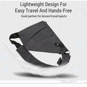 Resim Xindoker Hafif Anti-calinti Nylon Göğüs Çantasi - Çok Fonksiyonlu Cepler, Ayarlanabilir Askı, İş/spor/seyahat İçin Siyah Sol Göğüs Siyah 