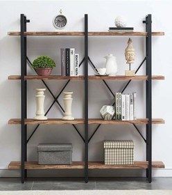 Resim Umutpark Umutpark Umuthomedesing Metal Ahşap Duble Kitaplık. 