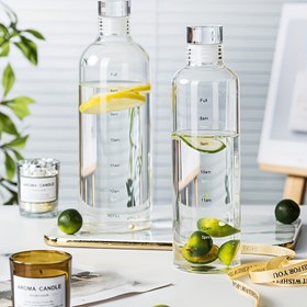 Resim Zaman Damgalı Büyük Kapasiteli Su Şişesi ile Çayır, Sızdırmaz ve Darbe Direnci PPSU Ölçüm Bardağı Erkek ve Kadınlar için, BPA-Free Plastik, El Yıkama, Yuvarlak Hafif Tasarım Soğuk Kahve ve İçecekler için 