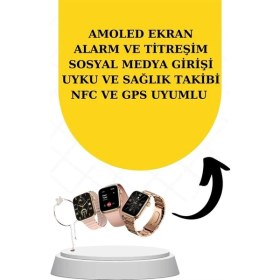 Resim Nuveden Ieg™ Bileklikli Amoled Ekran Akıllı Saat ve Dijital Göstergeli Kablosuz Bluetooth Kulaklık Anc 