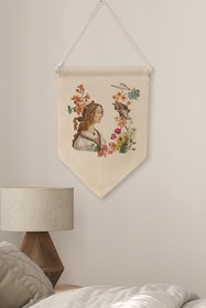 Resim Oturma Odası Duvar Dekoru, Pinterest Oda Dekoru, Vintage, Kanvas Flama Askılı Duvar Örtüsü NO:431 - Renkli - 21 / 30 x 40 