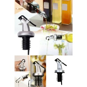 Resim Gri Kapaklı Şişe Aparatı Yağdanlık Kapağı, 6 Adet, Pratik ve Şık Kullanım 