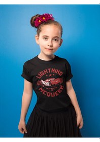 Resim Sevbano Lightning Mcqueen Baskılı Unisex Şimşek Arabalar Çizgi Film Çocuk Siyah 