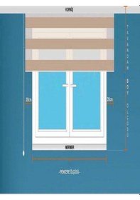 Resim İthal Kalın Kumaş Ekru Zebra Stor Güneşlik Perde Alüminmyumkasa Etek Dilimsiz Kırık Beyaz 