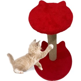 Resim PETiTOYS Kulaklı Oturaklı 54 Cm Kedi Tırmalama Tahtası 