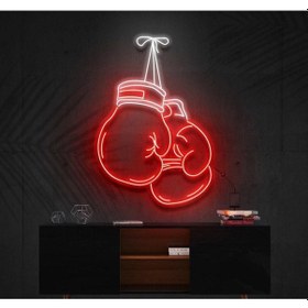 Resim Boks Eldiveni Neon Tabela Kırmızı 