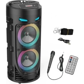 Resim Cady Ticaret Ally Zqs4239 Mikrofonlu Taşınabilir Dev Speaker Led Işıklı Bluetooth Hoparlör - Cdy5800-8383 