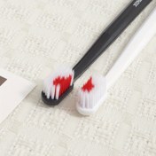 Resim 2 Adet Yumuşak Kıllı Çift Diş Fırçası - Nazik Temizlik için Geniş Başlık, Hassas Dişler & Diş Eti için Ultra İnce Lifler, Şık Siyah & Beyaz Tasarım, Evde veya Seyahatte Ağız Bakımı için İdeal 