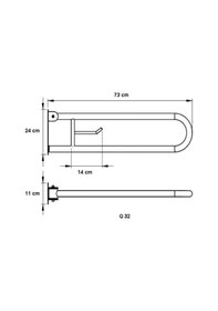 Resim Mafsallı Engelli Tutunma Barı - Engelli Tutamağı - Kağıtlıklı Krom 