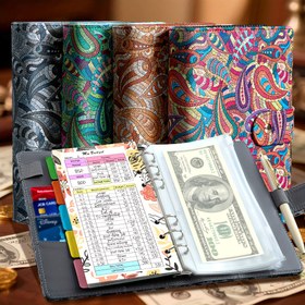 Resim BRAVE ELK A6 Bütçe Dosyası ve Nakit Zarflarla - Şık Sentetik Cüzdan & Organizatör, Harcama Kaydı, Kartlık, Kalem Halkasıyla | Nakit Akışı İzleme Sistemi, Ayda Bir Bütçe Planlayıcısı, Erkekler ve Bayanlar için Para Kuşeti Sistemi | Renk Çeşitliliği (Yeşil, Kahverengi, Mavi, Siyah, Çivit, Çiçek Pembesi, Mor) | Taşınabilir Finansal Yönetim Seti 