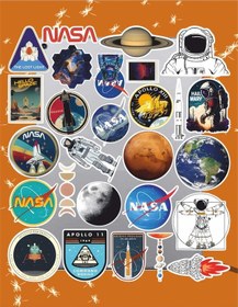 Resim Nasa Seri 2 Temalı Sticker Seti Laptop Ajanda Pc Tablet Telefon Defter Etiket Bullet Journal Diğer 