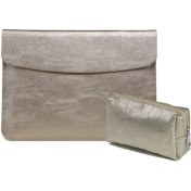 Resim SZYKD Yatay Litchi Doku Laptop Çantası MacBook Için Liner Çanta 15.4 Inç A1398 (Liner Çanta + Power Bag Altın) 