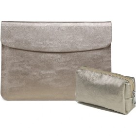 Resim SZYKD Yatay Litchi Doku Laptop Çantası MacBook 11 Inç A1370 / 1465 Için Liner Çanta (Liner Çanta + Power Bag Altın) 