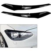 Resim Araba Karbon Fiber Görünüm Far Kaş Göz Kirpikleri Bmw 1 Serisi F20 F21 Taban Sürüm 20112014 Gloss Black İle Uyumlu 