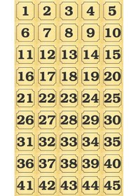 Resim 1-45 Kapı, Masa, Dolap Numarası Altın Metal Etiket 7x7 Cm 