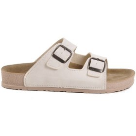 Resim Aspor Beyaz Çift Bantlı Anatomik Kadın Terlik Çok Renkli 