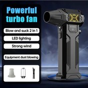 Resim Wangxi Abudodo 2si1 Üfleyici Turbo Jet Fan 400000rpm 450g Hız 220w Led Ekranlı Siyah Tam Set 