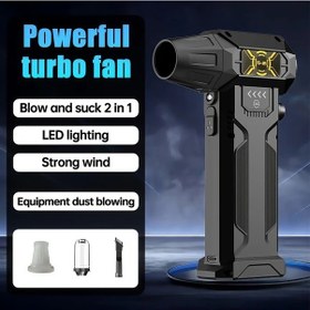 Resim Wangxi Abudodo 2si1 Üfleyici Turbo Jet Fan 400000rpm 450g Hız 220w Led Ekranlı Siyah Tam Set 