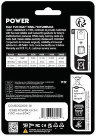Resim Delkin Devices Delkin Cihazlar 128GB Güç microSDXC UHS-II (V90) Hafıza Kartı 